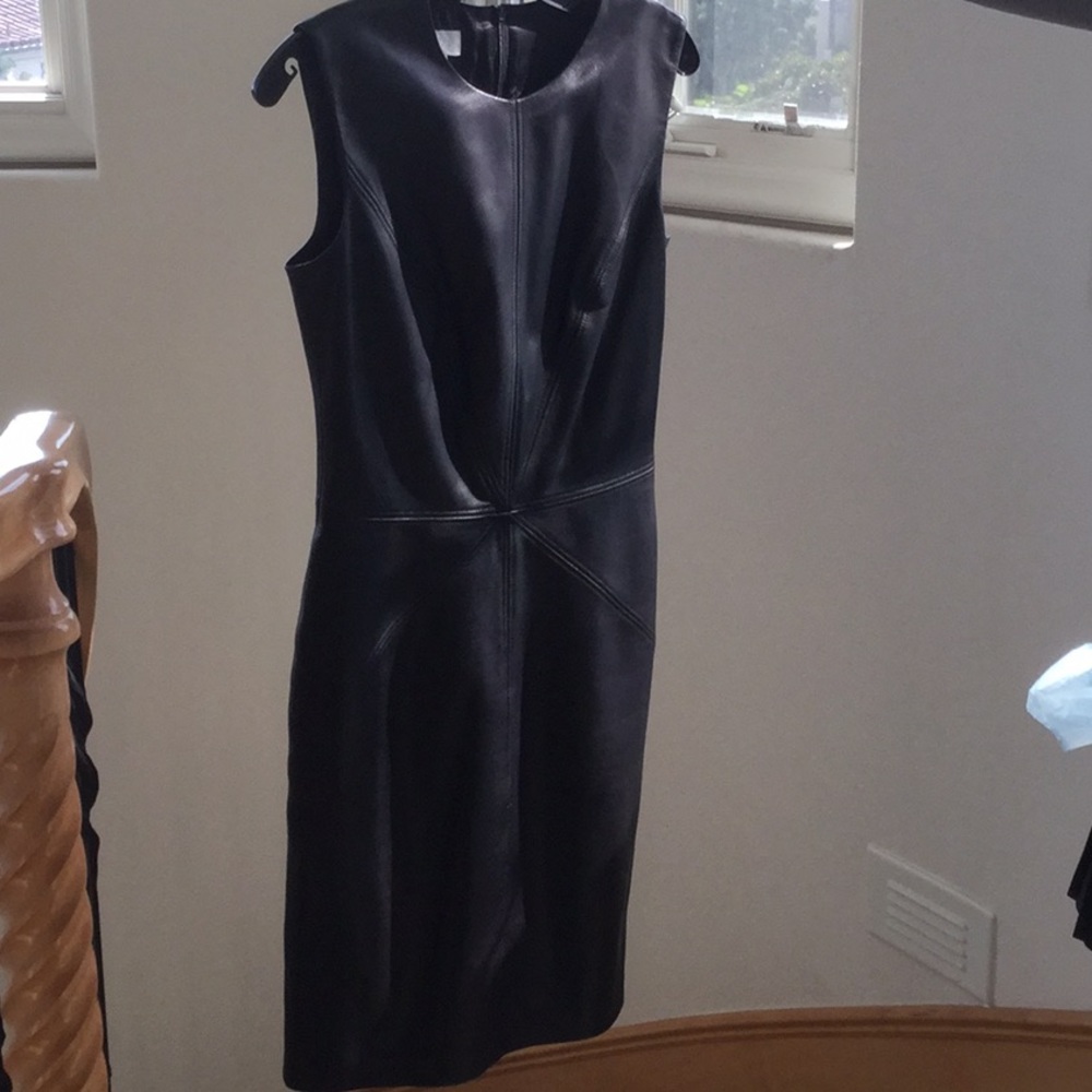 Escada Black Leather sheath Dress - Picture 9 of 12